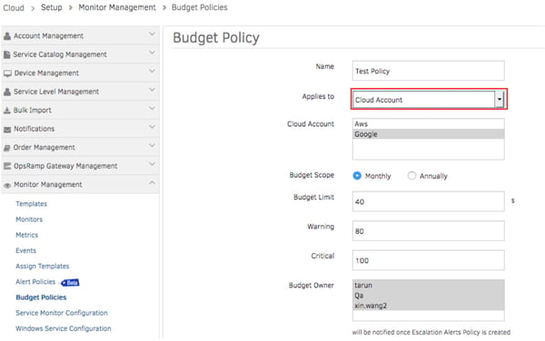 Create Budget Policies For Timely Notifications