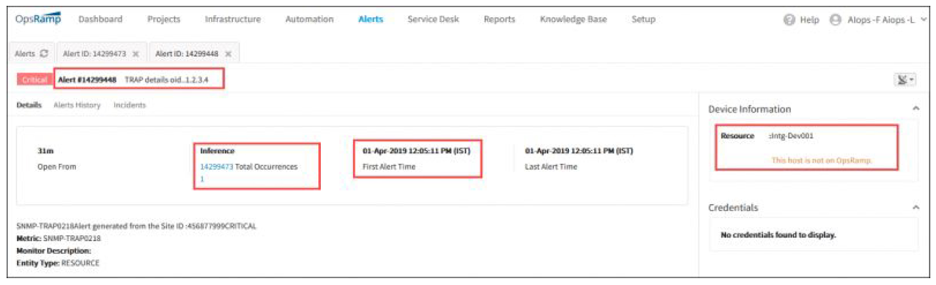 OpsRamp Inference Actions