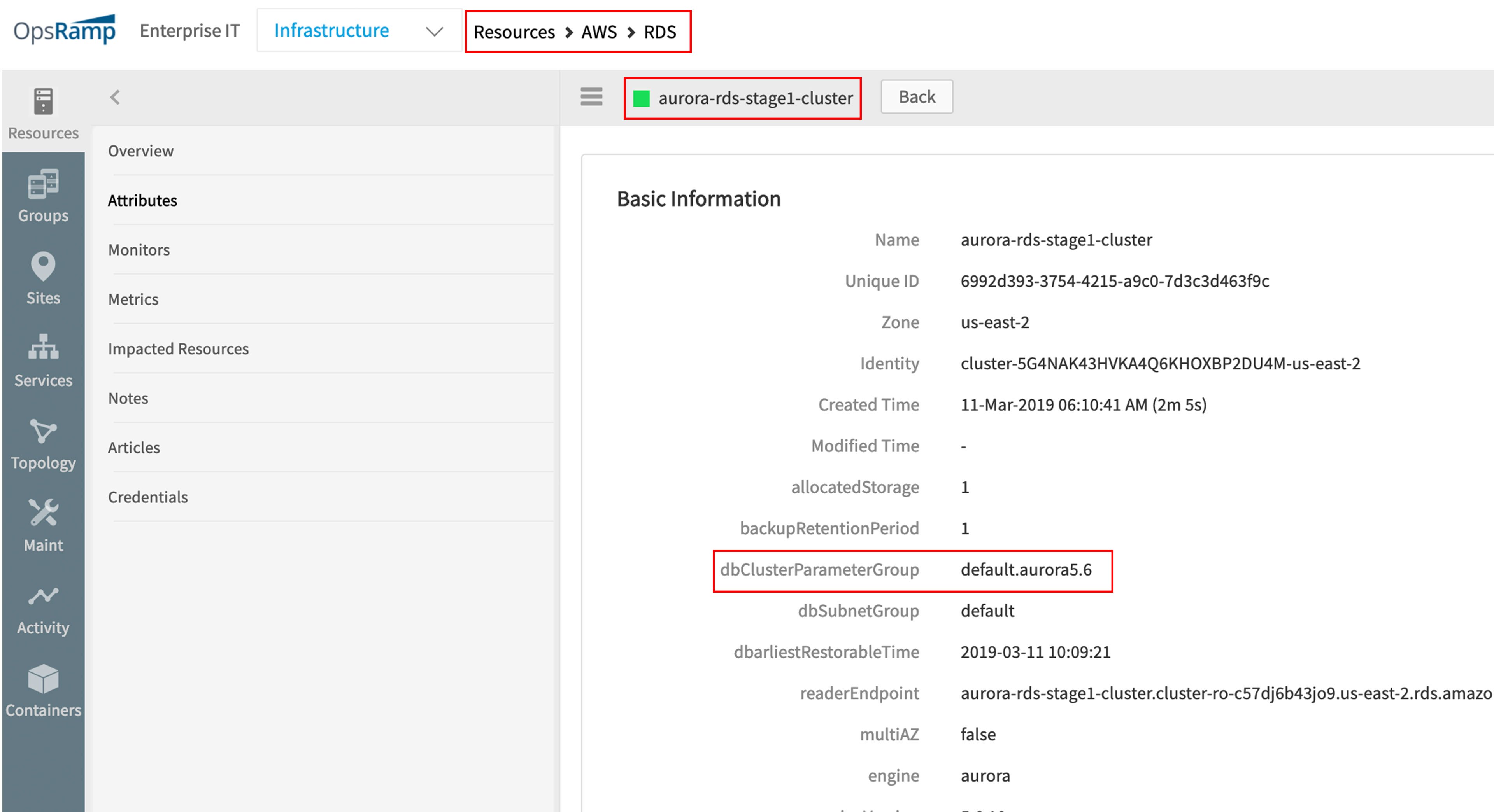 Amazon Aurora Serverless Monitoring